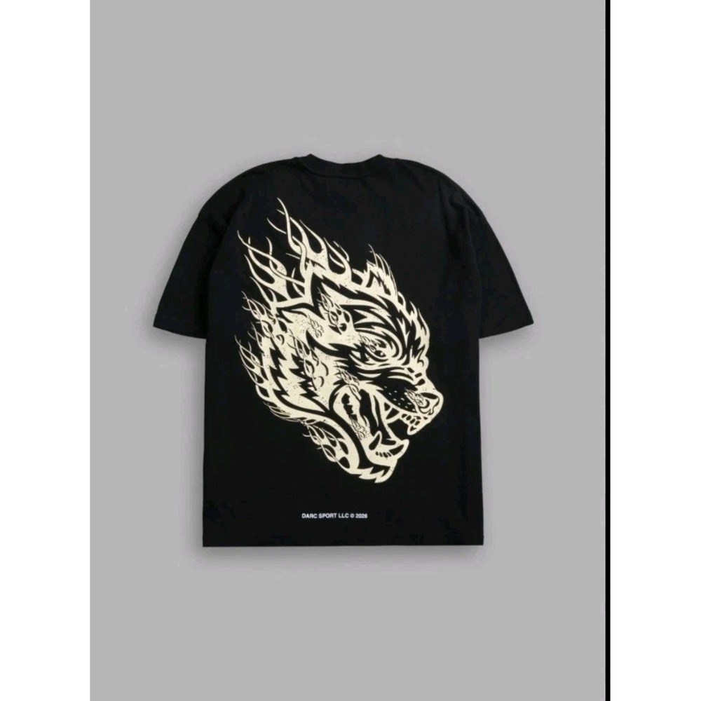 Darc Sport Men's Short Sleeve Wolves Inferno Heavy Weight Oversized Sz Small